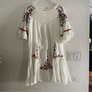 Free People Embroidered Mini Dress - sz M
